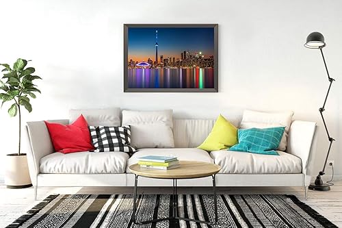 Miniatura 2 de Kit de pintura de diamante 5D para bricolaje, Toronto, horizonte, torre oscura, paisaje urbano, atracción nocturna, Canadá, 14 x 20 pulgadas