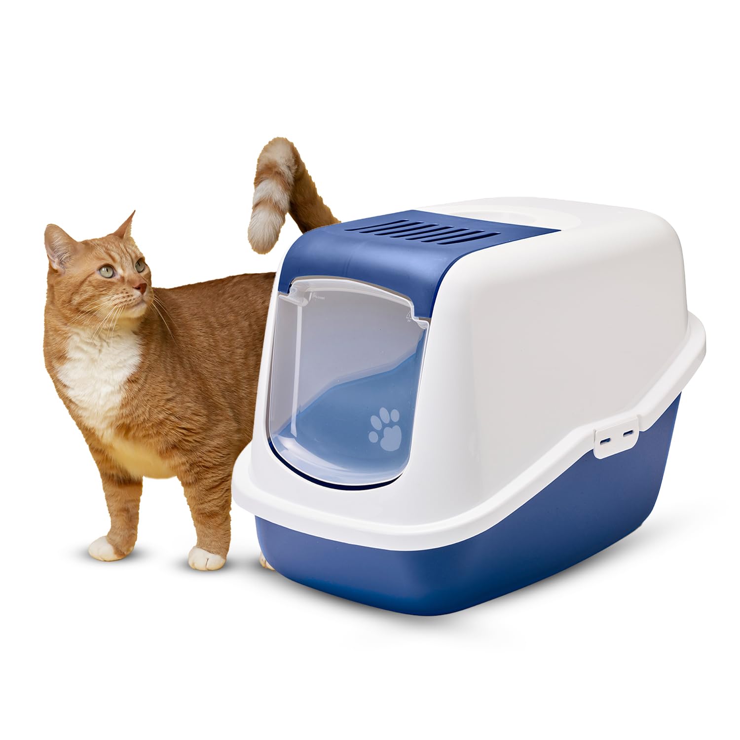 Savic Nestor Cat Toilet Home, 22 x 15 x 15 inch, Prevent Throwing of cat Litter, Durable, Lightweight, Easy to use and Reduces Odor, Perfect Toilet Training Aid Your Cat (Nordic Blue) (B09FKLGYDP) Amazon Price History, Amazon Price Tracker