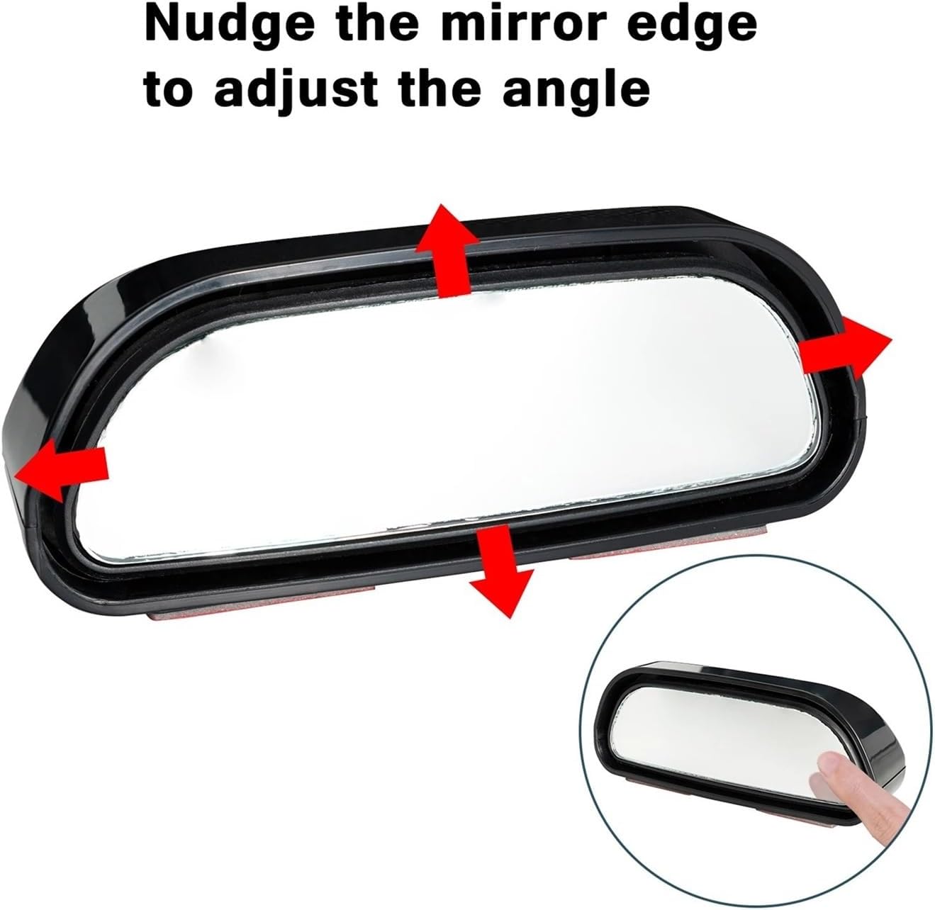 360 Degree Stick-On Blind Spot Mirror - Wide Angle Convex Rearview Auxiliary Mirror for Safe Parking and Driving(WHITE)