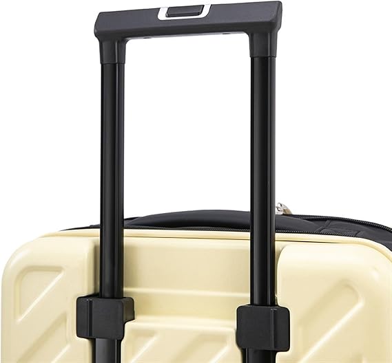 Suitcase Front Opening Expansion Lightweight Luggage Foldable Storage Trolley Case 20 Inch Boarding Box Password Suitcase(Black)