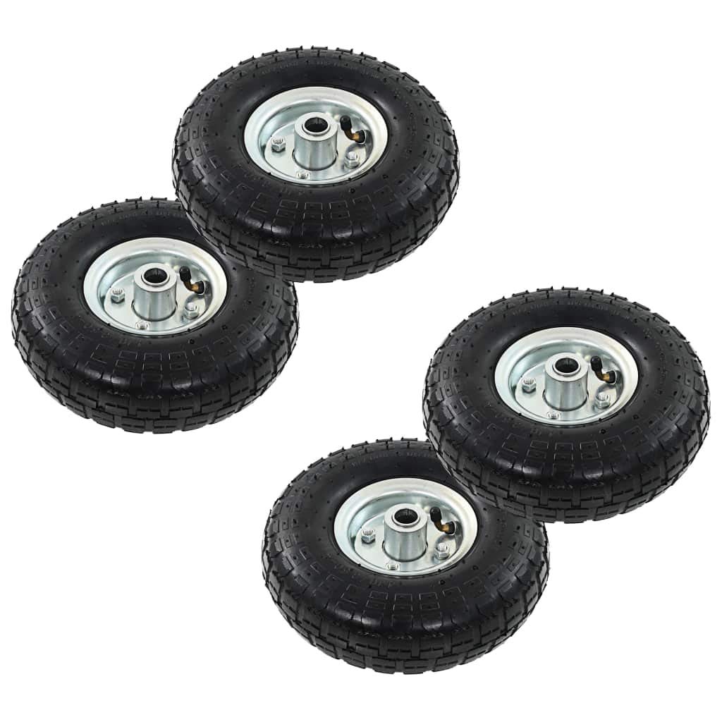 Festnight Sackkarrenräder 4 STK. | Sackkarre Ersatzrad Rad Reifen | Handkarren Rollwagen Ersatzreifen | Gummi 4,10/3,50-4 (260x83)