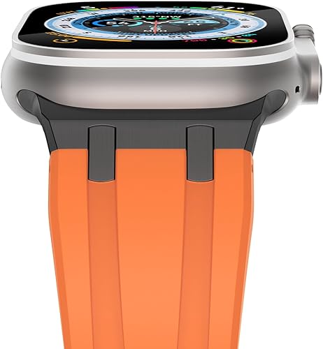 NewWays Correa para Apple Watch Ultra Band de 1.929 in, 1.772 in, 1.732 in, 1.654 in, 1.614 in, 1.575 in, 1.496 in, para hombres, correa de goma de