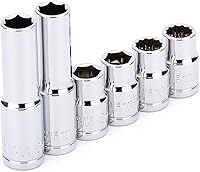 Vista 6 de CASOMAN Juego de 6 piezas de llaves de impacto de 3/8 pulgadas, profundo y poco profundo, 10 mm, métrico, diseño de 6 y 12 puntos, acabado cromado
