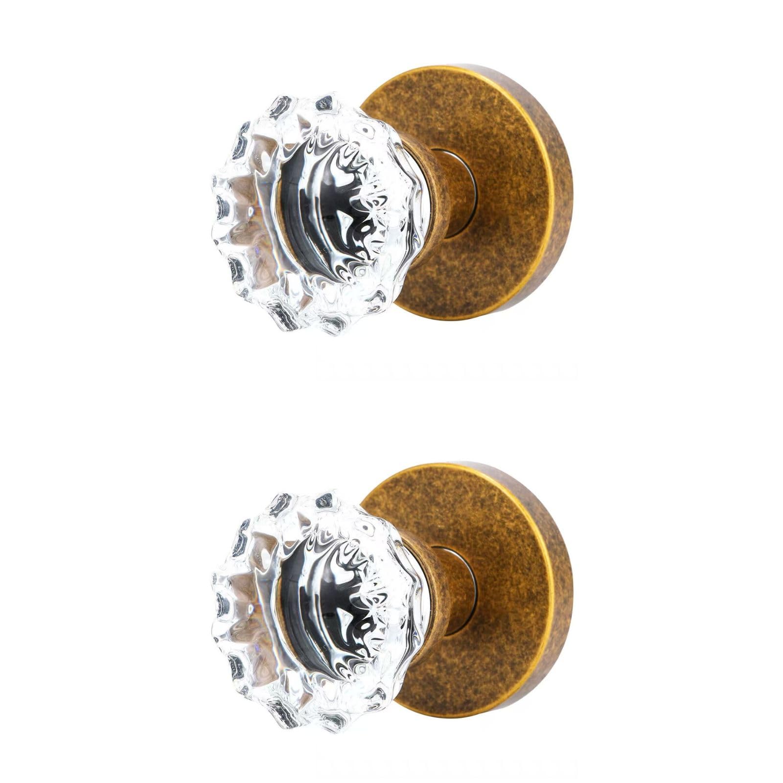 Black Crystal Door Knobs - 2 Pack Dummy Knobs -18