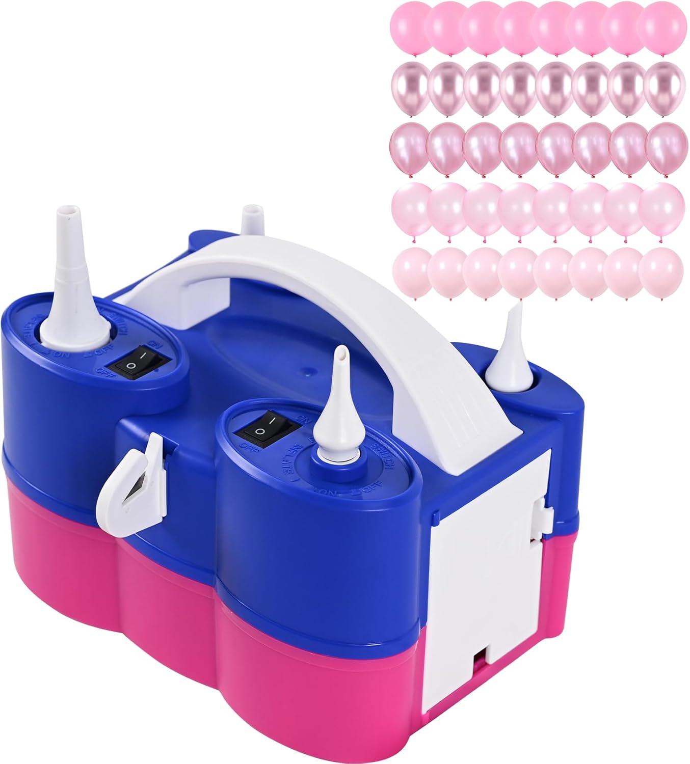 Togvu Pink Balloon with Air Pump Electric Set, 3-in-1 Air Pump for Inflatables and Balloon Portable Balloon for Latex 260q Foil Balloon AC 110V Inflator Deflator for Pool Floats Air Mattress