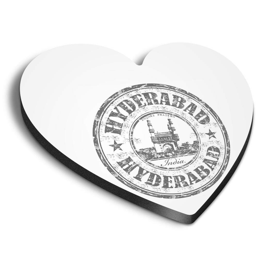 1 x Heart MDF Magnets - Hyderabad India Indian Travel Stamp 40038