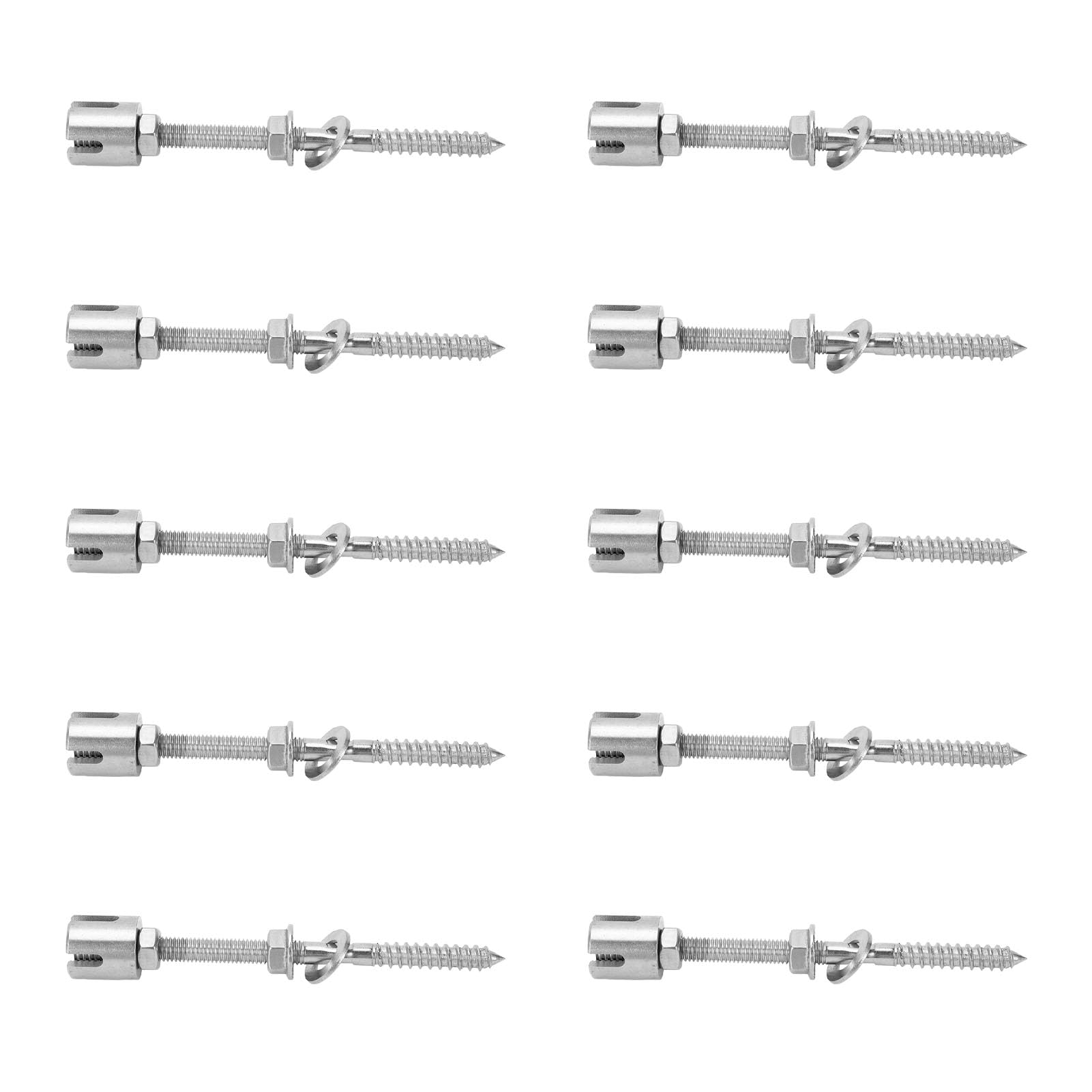 Generic Morsetti per Cavi Incrociati da 10 Pezzi Morsetti per Cavi Incrociati Ad Alta Resistenza in Acciaio Inossidabile per Funi Metalliche da 3/4 Mm Ideali per Applicazioni Esterne (Chm)