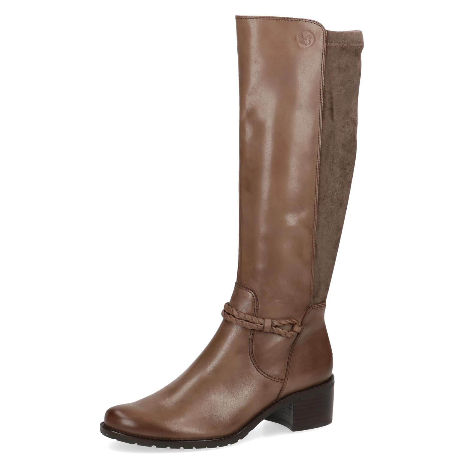 Caprice Women's high boots with heel Airmotion made of leather knee-high Width G, Brown (Taupe Comb), 4.5 UK