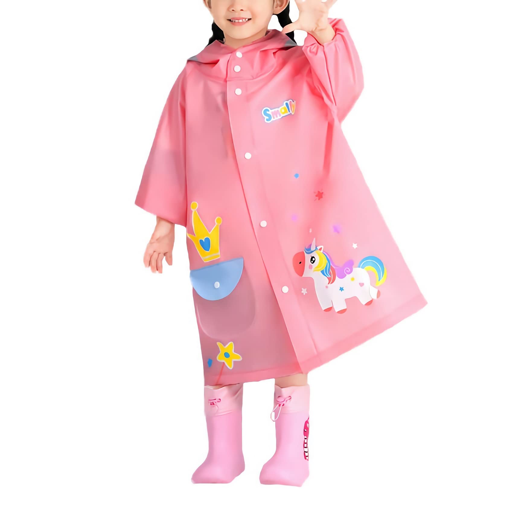 Kids Raincoat Boys Girls Rain Jacket Hooded Dinosaur Poncho Waterproof Coat Outdoor Sports 2-12Years