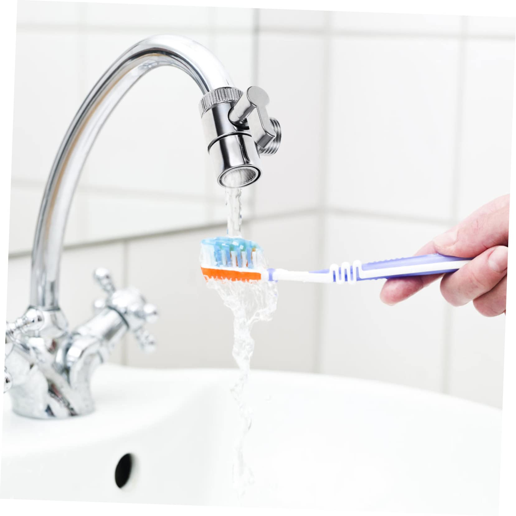 Widespread Faucet Shunt Switch Control Valve Bath Faucets Tub Alloy Faucet Silver — view 8