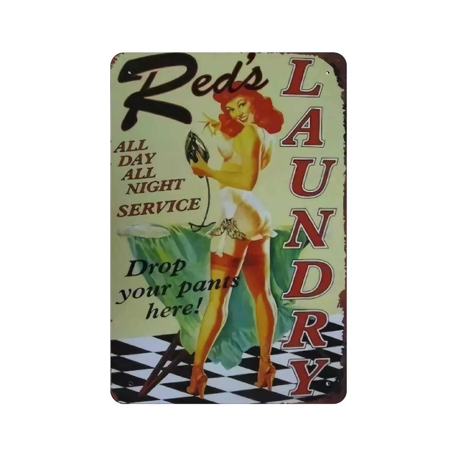 KEYGAMER Laundry Metal Tin Sign, Vintage Plaque Poster Garage Bar Home Wall Decor 8 X 12 Inches