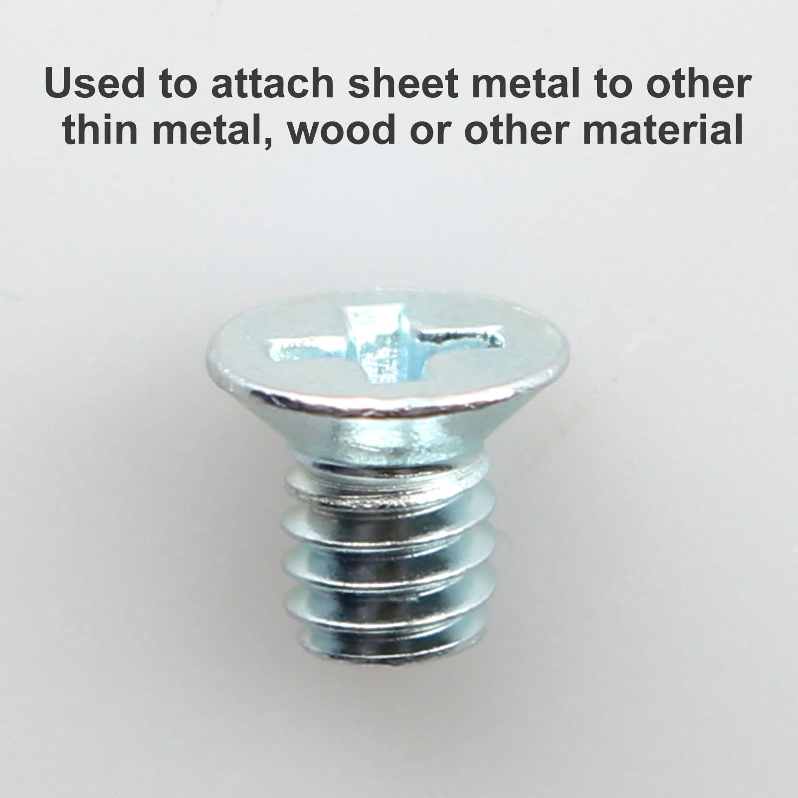 Small Parts 0408LPU Thread Rolling Screws For Plastic, #4-20 X 1/2", Zinc Plated, 82° Flat Undercut Head, Phillips, 100-Pack