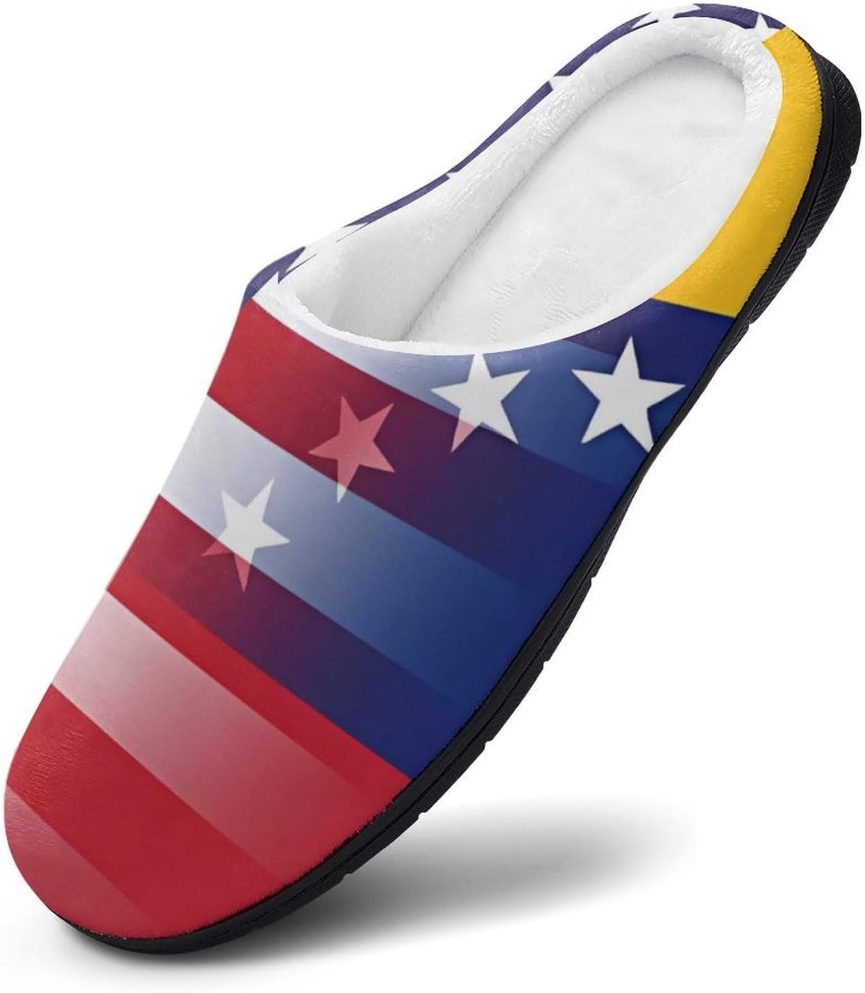 U.S. Venezuela Flag Women's Cotton Slippers Memory Foam Slip On House Shoes Washable for Indoor Outdoor