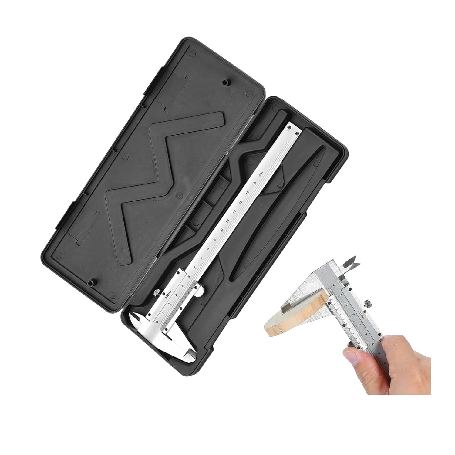 Calibrador Vernier de Acero Inoxidable de 0 a 150 mm, Herramienta de medición Deslizante, micrómetro de Paso de Profundidad Interior y Exterior (0,02 mm - 200 mm)