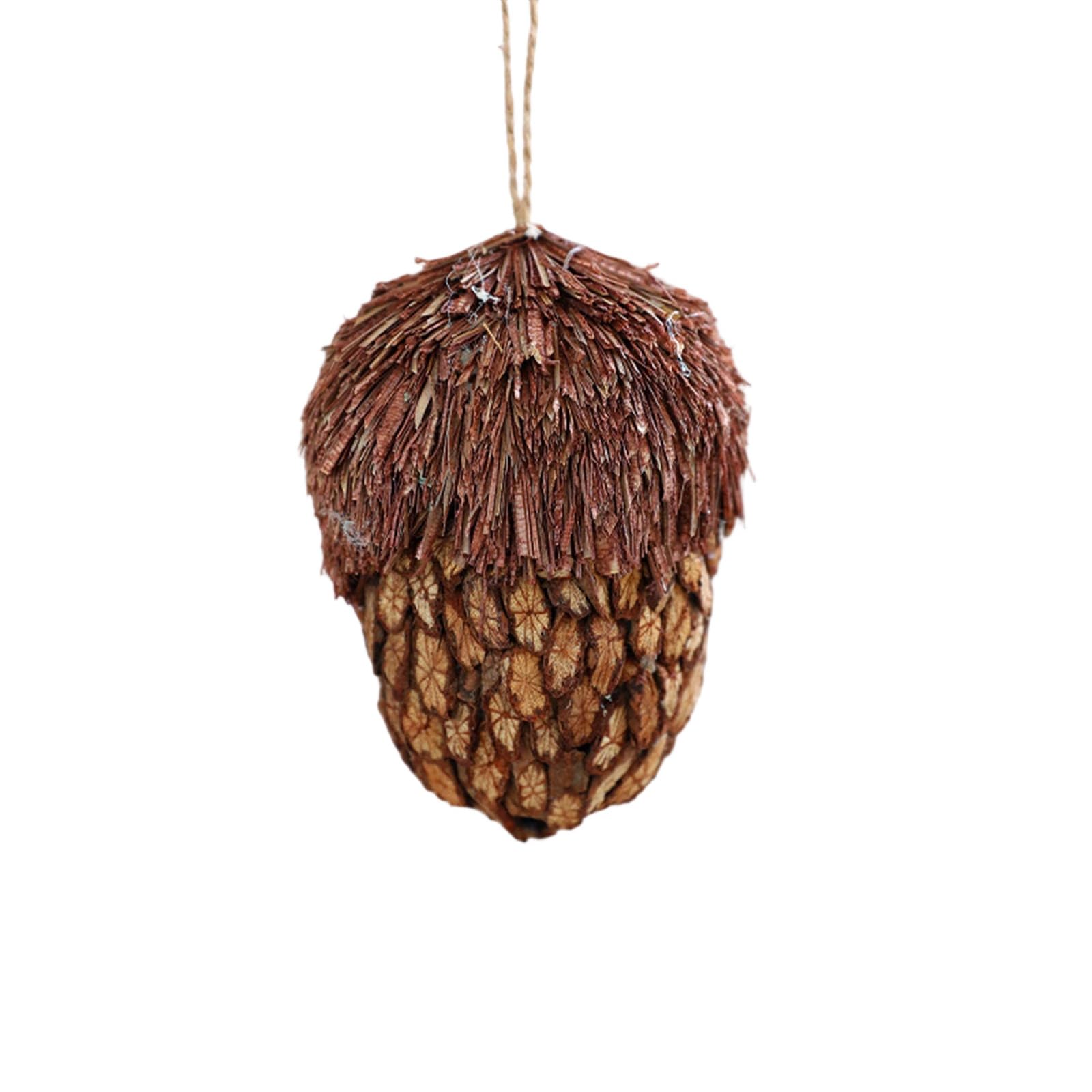 Buxuaaaa Glowing in Dark Pinecone Christmas Decoration Wooden Hanging Ornament for Family School Event Decoration Christmas Hanging Ornament