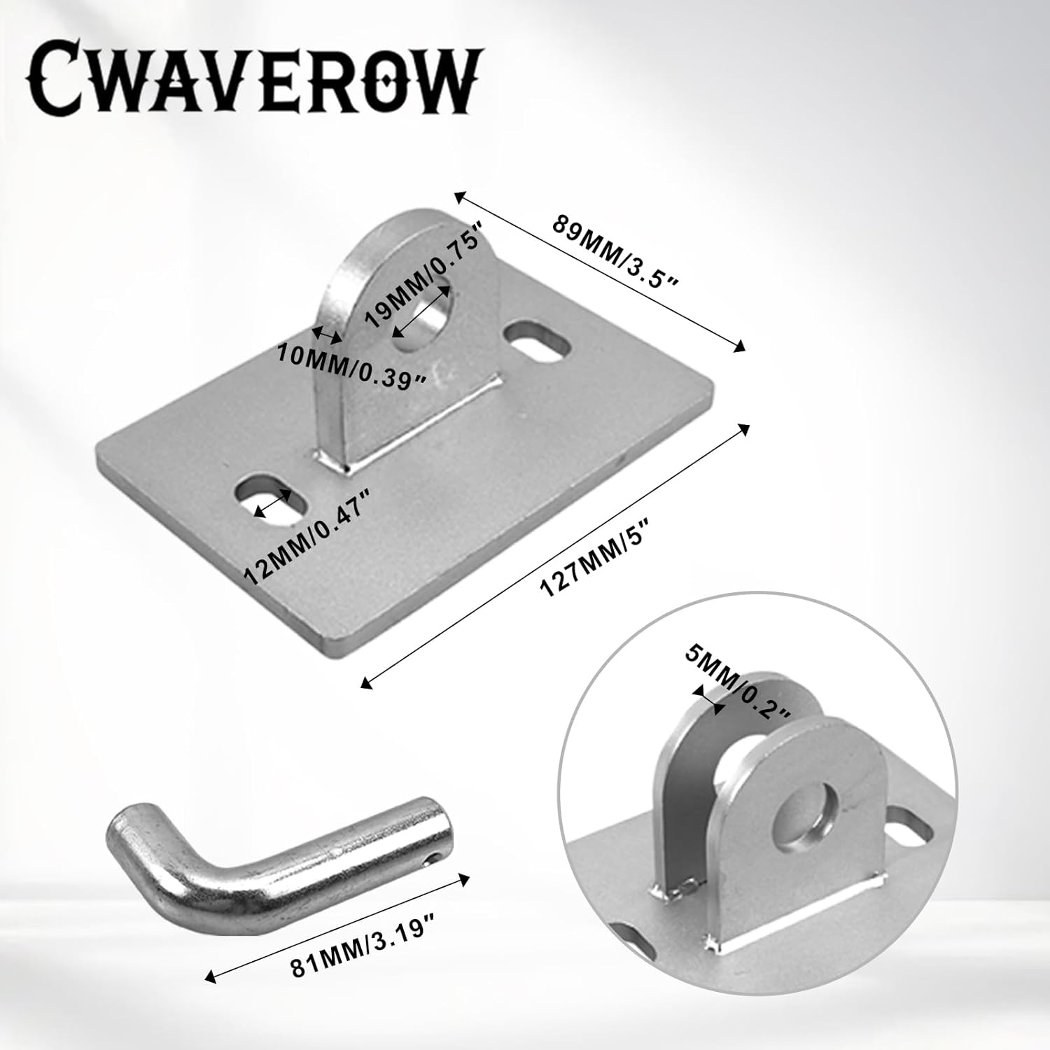 2PCS Stationary Dock Connector Hinge Kit Floating Dock Hinges Hardware Brackets Heavy-Duty Boat Dock Hinge Kit with Male & Female T-Style Corner Parts Connect Ramp to Floating Doc