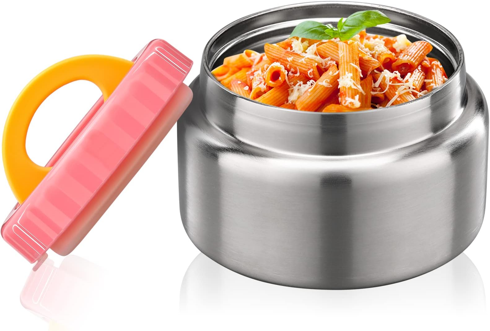 PIQUEBAR 8 Ounce Kids Thermo For Hot Food Vacuum Soup Thermo Insulted Food Jar, Lunch Container for School, Travel, Stainless Steel (8oz Pink)