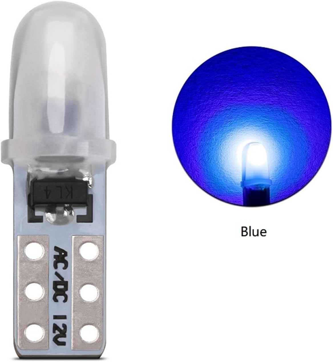 10Pcs T5 Led Bulb W3W W1.2W Led Car Interior Lights Dashboard Warming Indicator Wedge Auto Instrument Lamp T5 3014 2smd 12V(Yellow)