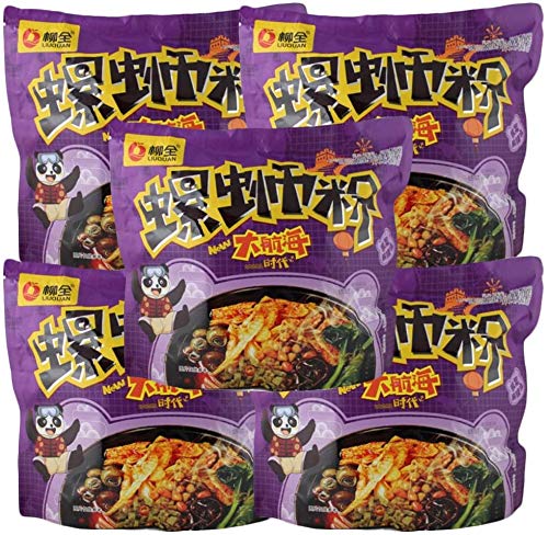 WaNaHong Luo Si Fen River Snail Rice Noodles (5 Packs) 螺蛳粉 (LIU Quan (Pre Vegetable Flavor))