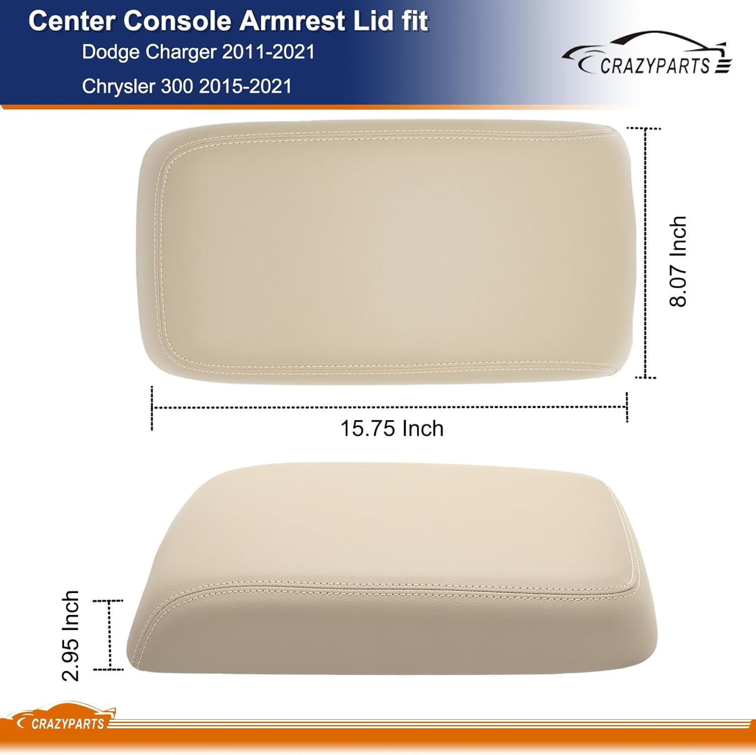 Center Console Armrest Lid fit Dodge Charger 2011-2021 Chrysler 300 2015-2021 Replaces# 1VT06DX9AI 1VT06DX9AH 1VT06DX9AG 1VT06DX9AF 1VT06DX9AE Beige