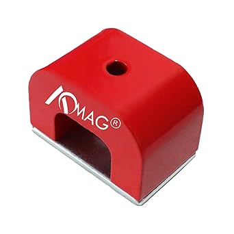 25 lbs Red Cast Horseshoe Strong Alnico Magnets,Powerful U Shaped Magnet with Keeper for Experiments, Construction, Fishing or Doing Velvet Nail