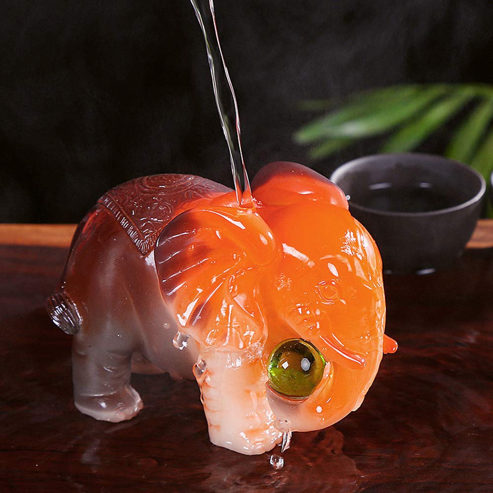 Resin Handcrafted Gift Color Change Kungfu Tea Pet Lucky Elephant Feng Shui Decoration