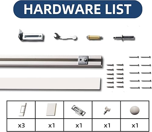 Miniatura 3 de Puertas plegables de armario de 72 x 80 pulgadas (puertas dobles de 36 x 80 pulgadas), puerta plegable de MDF de 3 paneles con kit de herramientas,