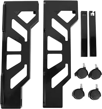 Adjustable Mobile CPU Stand, ABS Computer Tower Stand with 4 Locking Wheels and Ventilated Design, for Most PC Towers 20-28cm Width