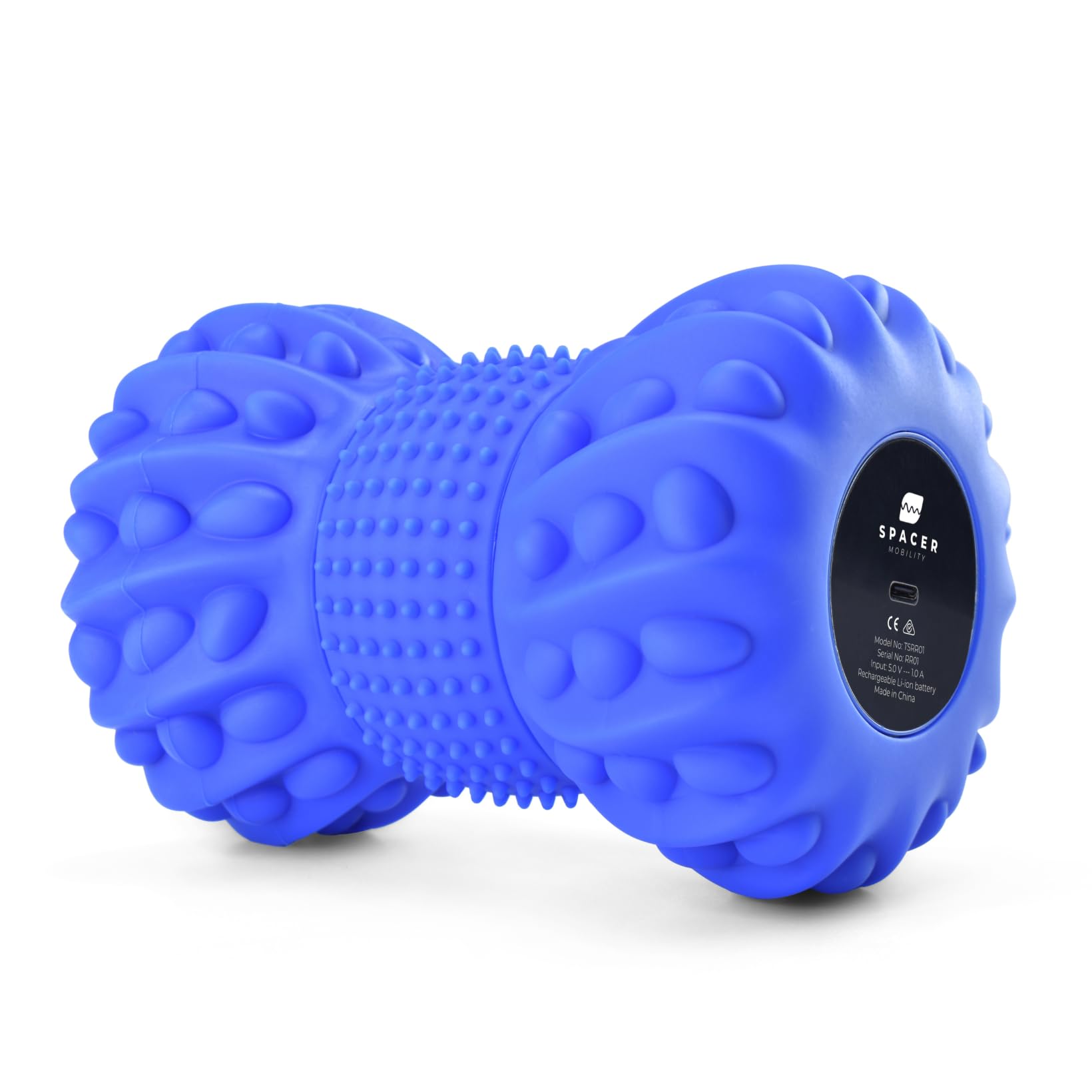 Spacer Mobility Rockpoint Vibrierendes Tiefengewebe-Massagegerät mit 4 Modi, Dual-Textur-Oberfläche für Füße, Plantarfasziitis und Ganzkörpermassage, kabellos, wiederaufladbar, elektrisch, Blau