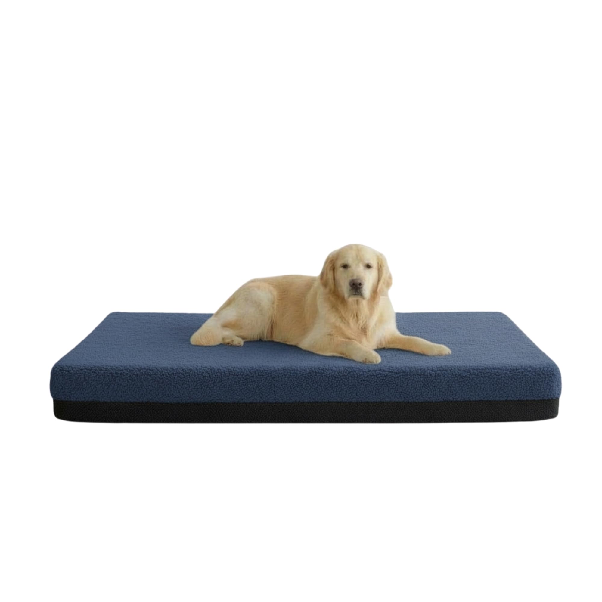 Kosiproducts Waterproof Dog Bed Mattress Non Slip Removable Washable Anti Pill Fleece Fabric Denim Blue 100cm x 100cm x 10cm โ image 1