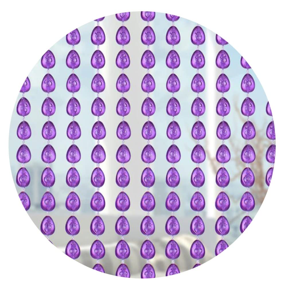 Rideau De Perles Acryliques Gouttes De Pluie, Rideau De Perles Fait À La Main pour Porte, Séparation De Pièce, Fête, Mariage, Décoration De Chambre d'enfant (Couleur : Purple-B, Taille : 124strands-