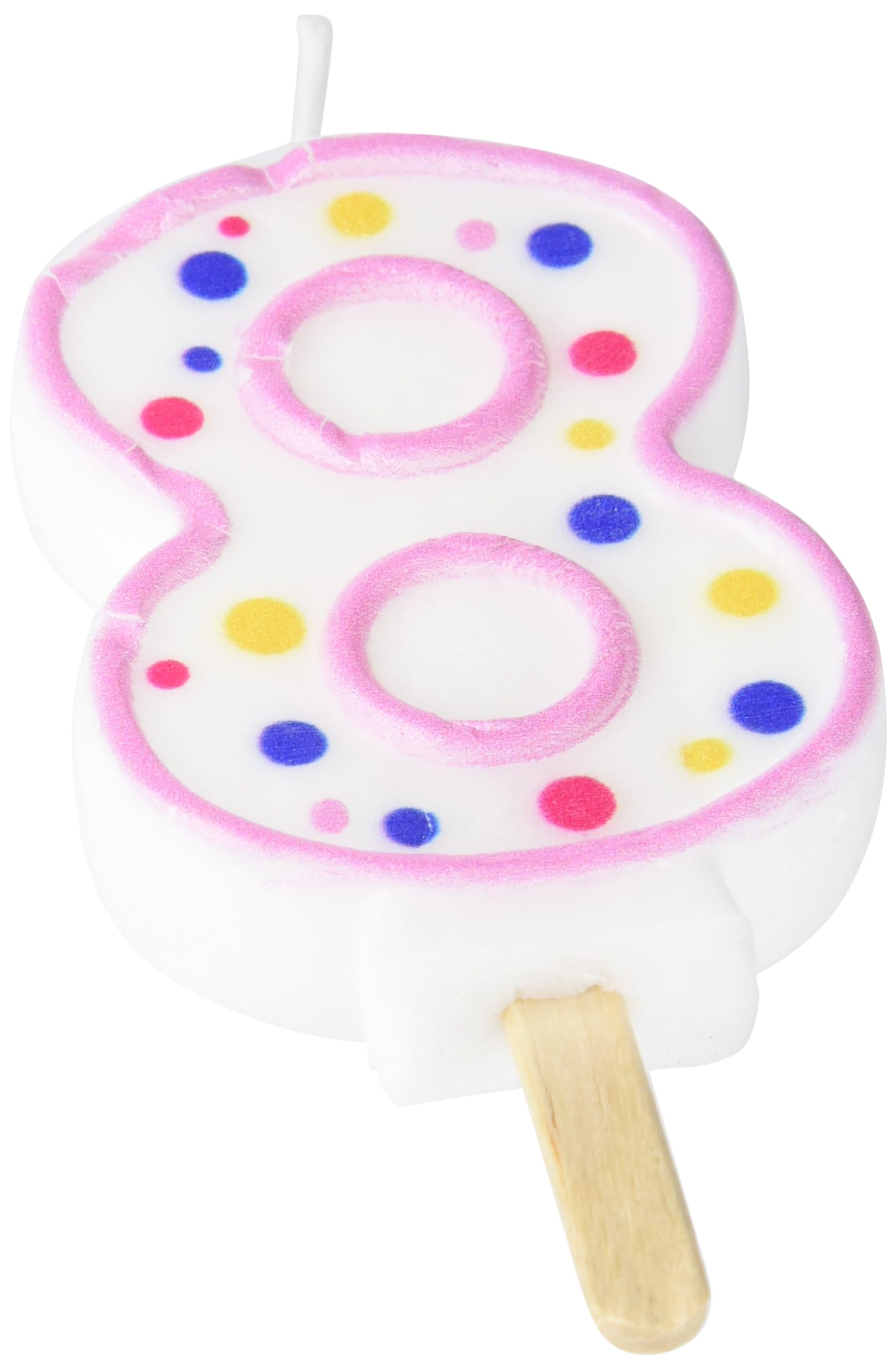 PME Pink Number 8 Candle,4 x 1 x 6.3 cm
