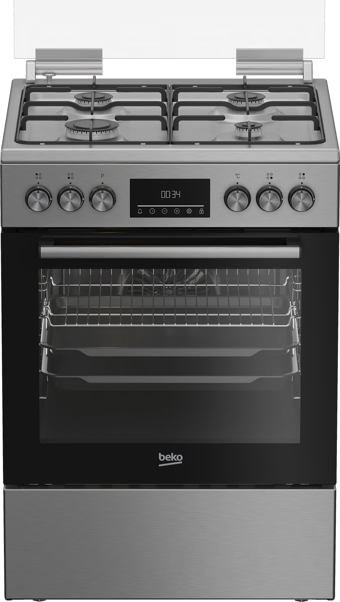 Beko FBM62320XDSL Freistehender Herd mit Gaskochfeld und Multifunktionsofen