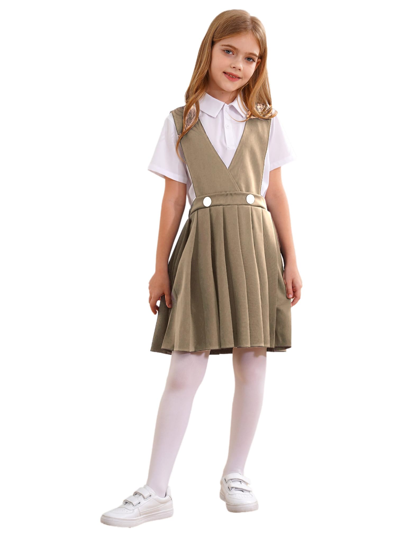 Freebily Conjunto De Uniforma Escolar para Niñas Camisa Manga Corta + Falda Plisada Uniforme Escuela Japonés Disfraz para Escuela Vestido Escolar Casual