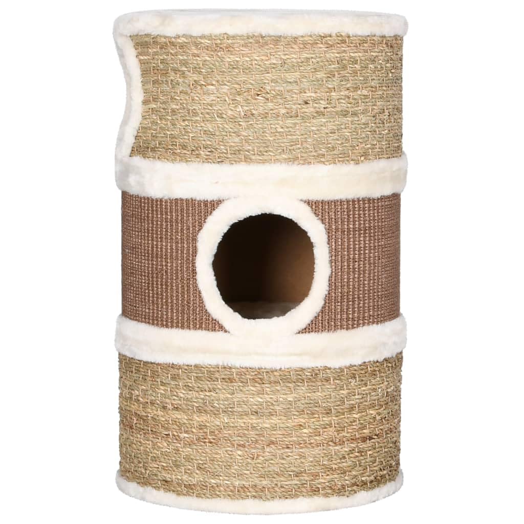 vidaXL Barril Rascador para Gatos Hierba Marina 60 cm Rascador Juguete Muebles