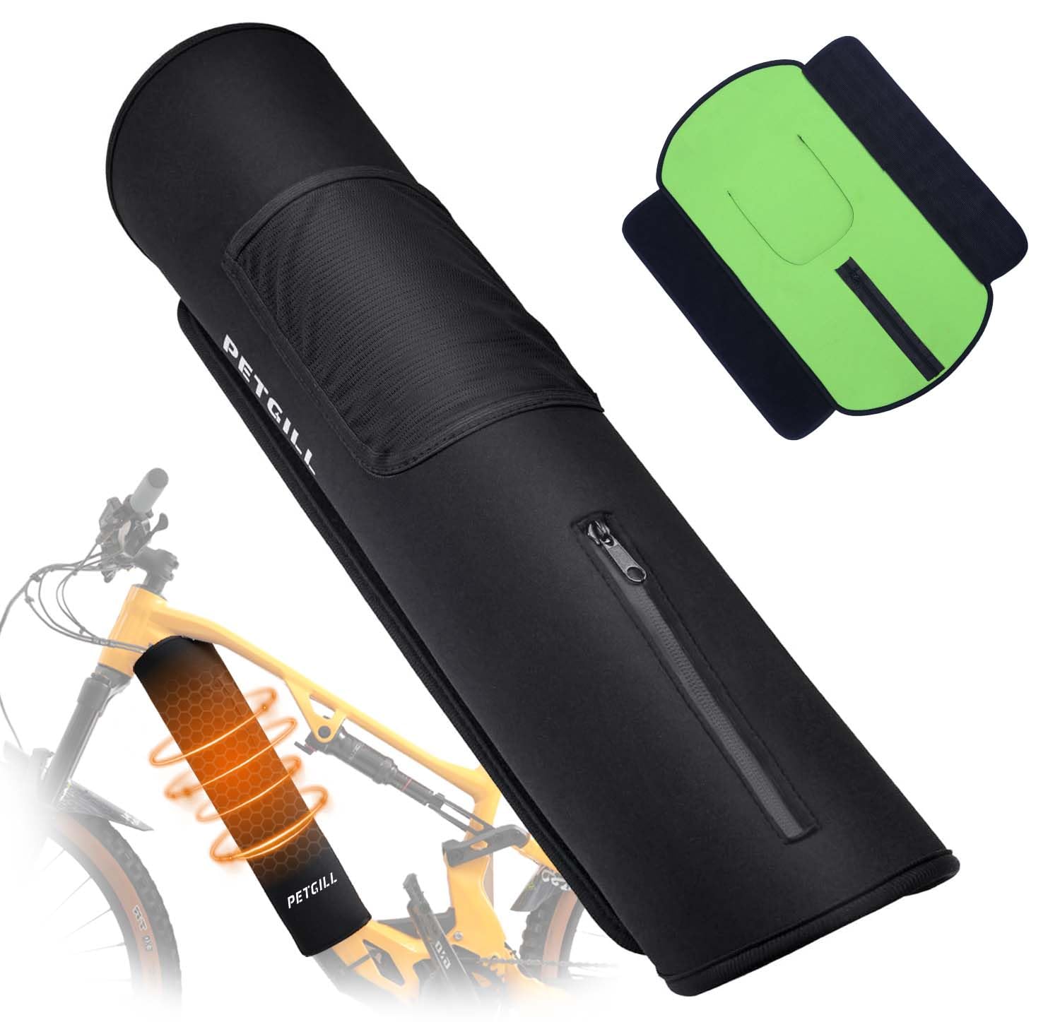 Housse De Batterie Vélo électrique En Néoprène - Protection Contre Le Froid (30-41 Cm), Intérieur Orange