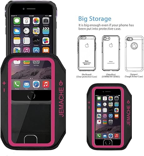 Miniatura 6 de Brazalete para iPhone 7/7Plus. JEMACHE. Soporta el toque con un solo dedo. Ideal para entrenar en el gimnasio, correr, hacer ejercicio. Brazalete