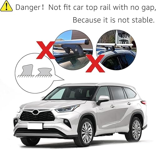 Miniatura 5 de Yaxa Basics Portaequipajes para techo de riel cruzado, 52 pulgadas, se adapta a tramos de hasta 46 pulgadas entre rieles laterales elevados