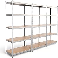 Vista 19 de ERGOMASTER Estantes de almacenamiento de garaje de 5 niveles, estantería de 2920 libras, estantería resistente, ajustable, sin pernos, organizador