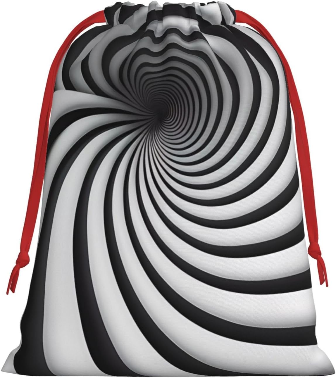 YILEQUAN Christmas Burlap Gift Bags with Drawstrings, spiral optical illusion gif - Christmas Treat Candy Bags for Holiday Party Wrapping Xmas Present - Large