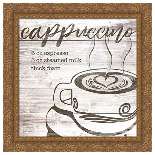 Harbick, N. 20x20 Gold Ornate Framed Canvas Art Print Titled: Farmhouse Cappuccino