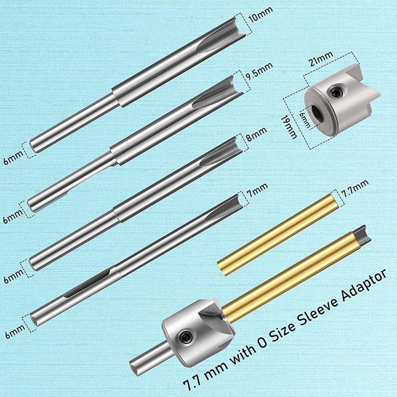 13 Pieces Pen Barrel with Pen Bushings Mill Trimmer Set 7mm 8mm 3/8 Inch 10mm Cutter Shafts for Woodworking Pen Kit - (Color Name: Silver)