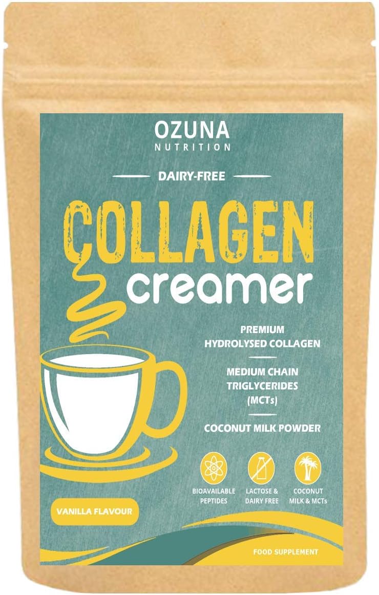 Collagen Coffee Creamer | Keto & Paleo | Premium Hydrolysed Collagen Peptides & Coconut MCT Powder | Dairy-Free | Vanilla Flavour