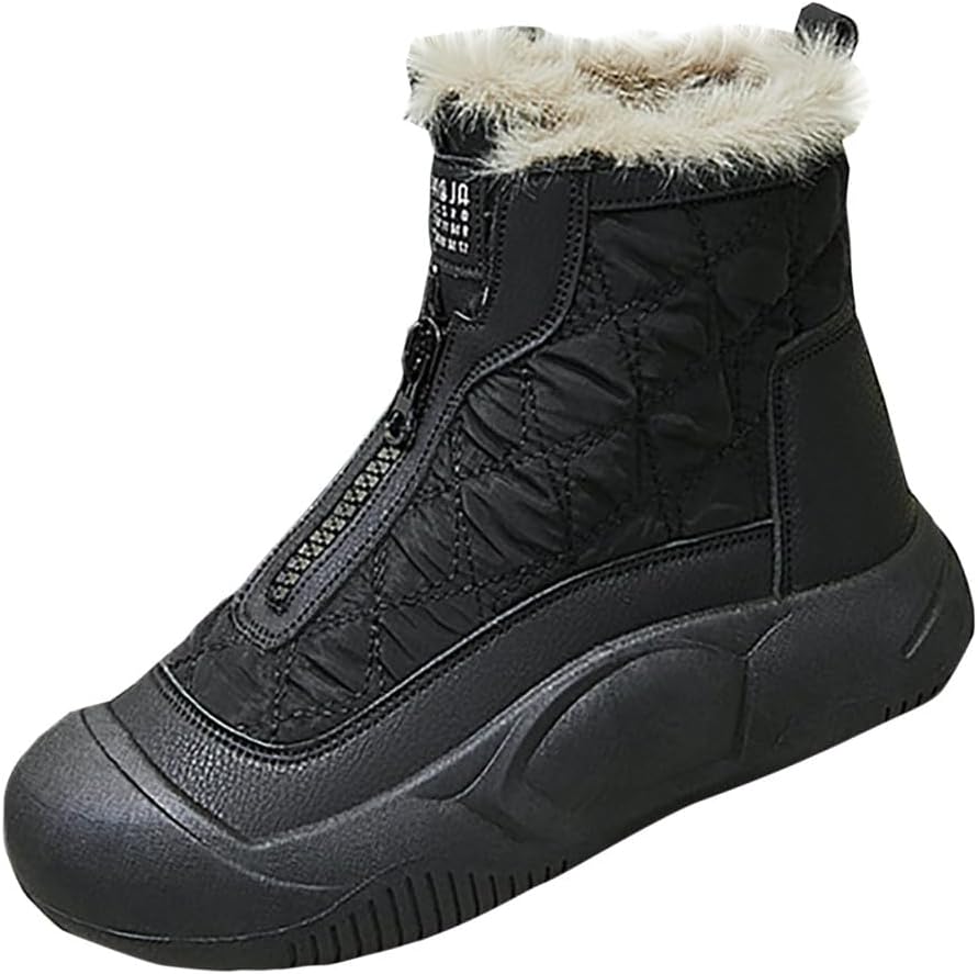 Women's High-Top Snow Boots with Fleece Lining, Thick-Soled Winter Boots for Students, Comfortable and Warm