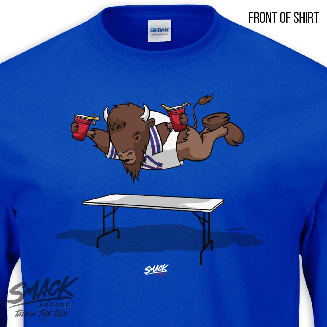 Buffalo Football Fans. Smash Tables Royal T-Shirt (Sm-5X) - Image 2