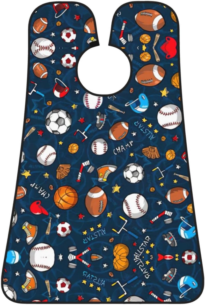 Sports Baseball Game Print Beard Bib Apron, Shaving Apron For Dad, Men'S Hair Catcher For Shaving Best Gifts For Dad