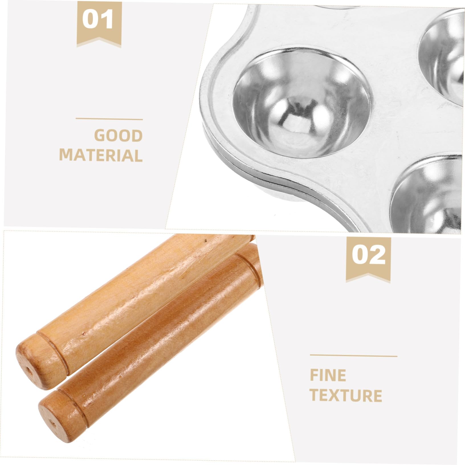 SHINEOFI Molde para Tartaletas de Huevo de 7 Orificios de Aluminio | Plata, Base Plana con Asa Integrada, Uso en Repostería y Celebraciones