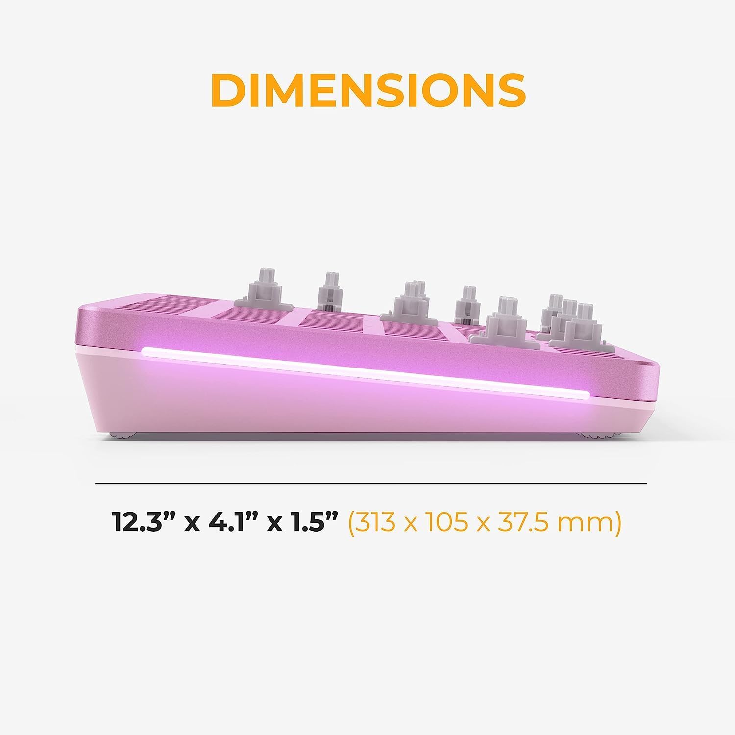 GLORIOUS GMMK 2 Full Size Barebones Mechanical Gaming Keyboard - USB-C 2.0 - Pink