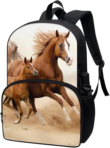 Miniatura 2 de SYtrade Bolso lindo del libro del patrón de la mochila del niño de la impresión animal 3D para la escuela, Caballo del, Mochilas de mochila