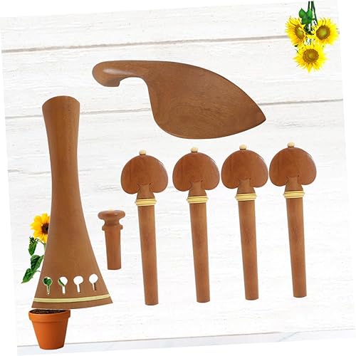 Miniatura 8 de OFFSCH 1 Set Violin Tailpiece Tools Violin Replacement Parts Violin Parts and Accessories Wood Violin Part Wooden Violin Fiddle Violin Pegs Violin